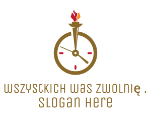 Flame Torch Clock Logo