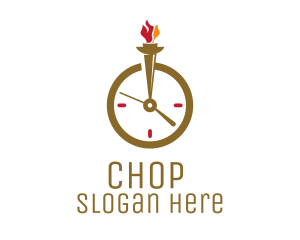 Die Cut - Flame Torch Clock logo design