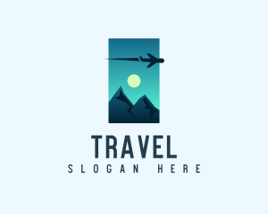 Mountain Travel Airplane logo design