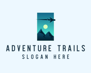 Mountain Travel Airplane logo design