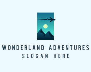 Mountain Travel Airplane logo design