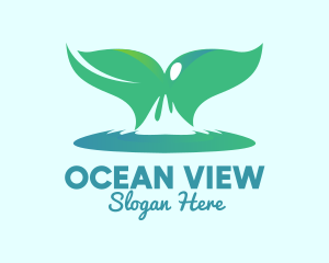 Ocean Whale Tail  logo design