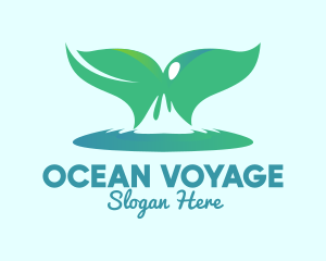 Ocean Whale Tail  logo design