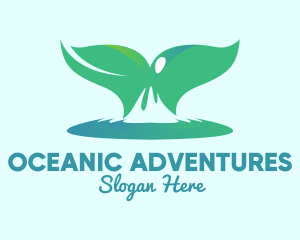 Whale Watching - Ocean Whale Tail logo design