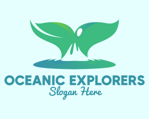 Marine Biology - Ocean Whale Tail logo design