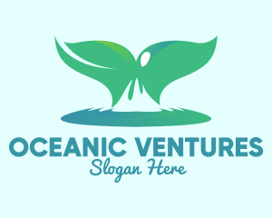 Ocean Whale Tail  logo design