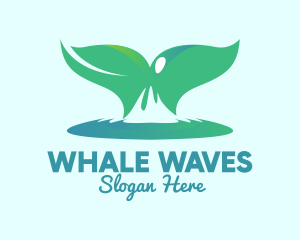 Ocean Whale Tail  logo design