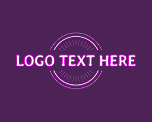Disco Bar - Neon Text Bar Wordmark logo design
