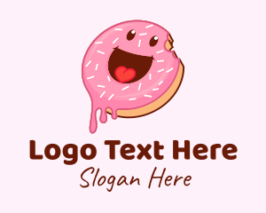 Delicious - Happy Heart Donut logo design