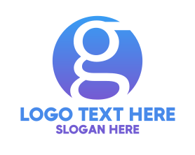 White Circle - Blue Round G logo design
