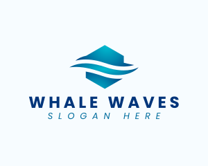 Hexagon Water Wave logo design