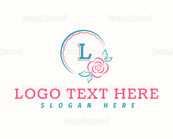 Rose Flower Lettermark Logo