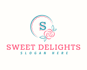 Rose Flower Lettermark logo design