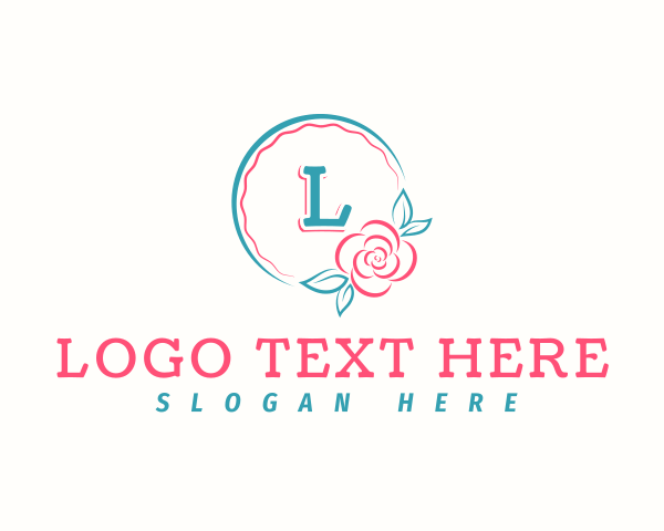 Botanical - Rose Flower Lettermark logo design