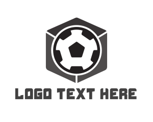Football - Soccer Ball Cube logo design