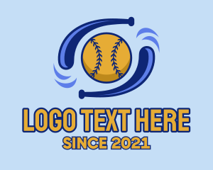 Softball - Baseball Double Bat logo design