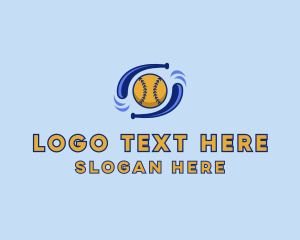Softball - Baseball Double Bat logo design