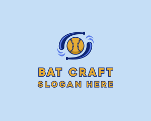 Baseball Double Bat  logo design