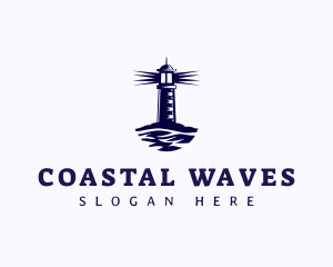 Coast - Lighthouse Coast Wave logo design