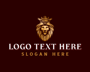 High End - Crown Lion King logo design