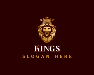 Crown Lion King logo design