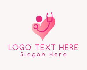 First Aid - Doctor Stethoscope Heart logo design
