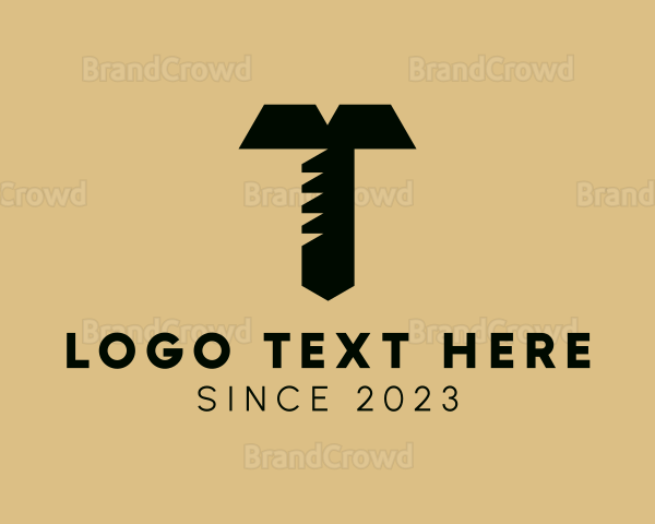 Minimalist Screw Letter T Logo