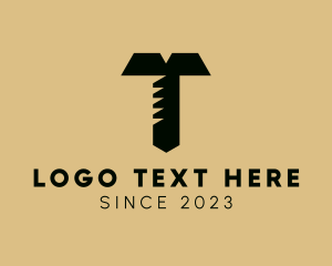 Corkscrew - Minimalist Screw Letter T logo design
