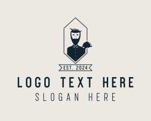 Hipster Restaurant Waiter  logo design