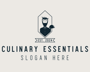 Hipster Restaurant Waiter  logo design