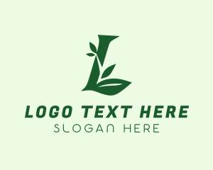 Vegetarian - Herbal Leaf Letter L logo design