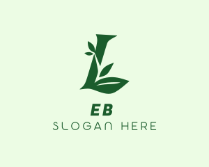 Organic - Herbal Leaf Letter L logo design