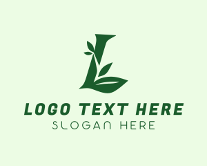 Leaf - Herbal Leaf Letter L logo design