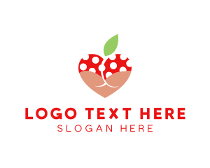 Lingerie - Red Bikini Peach logo design