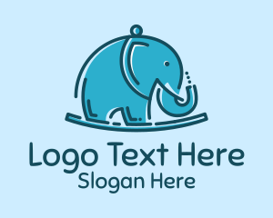 Zoo - Blue Elephant Kids Toy logo design