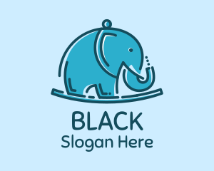 Blue Elephant Kids Toy logo design