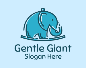 Elephant - Blue Elephant Kids Toy logo design