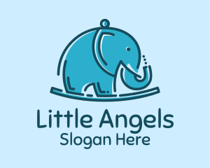 Blue Elephant Kids Toy logo design