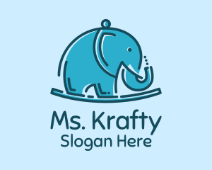 Stuffed Animal - Blue Elephant Kids Toy logo design