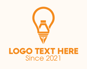 Author - Orange Lightbulb Pen logo design