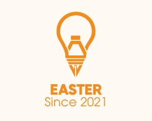 Glow - Orange Lightbulb Pen logo design