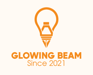 Orange Lightbulb Pen  logo design