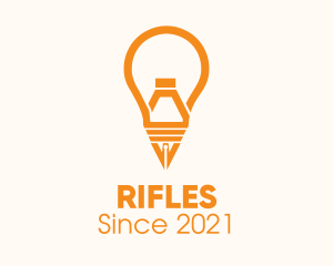 Writer - Orange Lightbulb Pen logo design