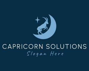 Capricorn - Blue Goat Moon logo design