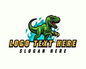 T Rex - Monster Dinosaur Gaming logo design