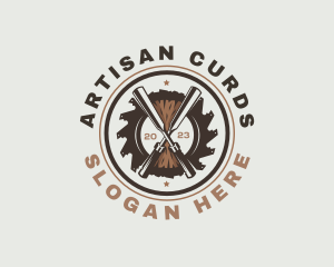 Chisel Woodwork Carving logo design