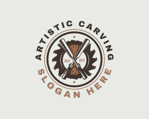 Carving - Chisel Woodwork Carving logo design