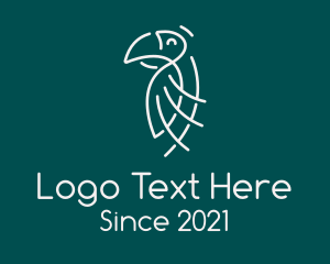 White - Simple Happy Parrot logo design