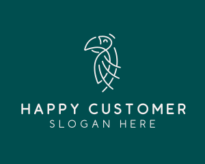 Simple Happy Parrot logo design