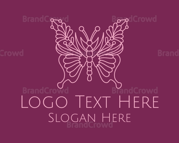 Floral Butterfly Wings Logo